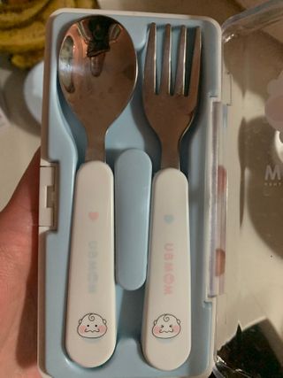 유비맘 스푼포크 케이스 세트 1+1 _컬러랜덤 발송 — 3점을 준 리뷰어가 2020년 12월 올린 사용 사진