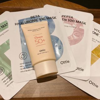 [오띠] SET_더마 컨트롤 선 크림( SPF50+ PA++++) & 100 마스크팩 x  4매 (수분/탄력/광채/장벽) — 5점을 준 리뷰어가 2022년 7월 올린 사용 사진