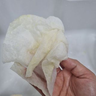 부직포나라 중금속유해물질ZERO 뜯어쓰는 주방 일회용수세미 60매 2매 — 5점을 준 리뷰어가 2022년 9월 올린 사용 사진