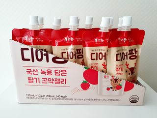 [몸엔용] 우리 아이 건강간식, 달콤한 녹용곤약젤리 디어팡 4종 — 4점을 준 리뷰어가 2021년 8월 올린 사용 사진
