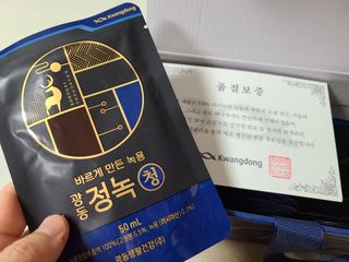 광동생활건강 [광동] 바르게 만든 녹용, 광동정녹청 30포. — 4점을 준 리뷰어가 2022년 1월 올린 사용 사진