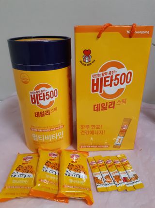 광동생활건강 프리 [광동] VB와 VC를 함유한 멀티 비타민 비타 500 데일리 스틱 180포 — 5점을 준 리뷰어가 2022년 6월 올린 사용 사진