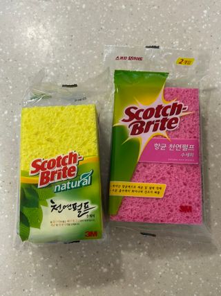 나우 [3M 스카치브라이트] 천연펄프 수세미 2입 X 2개 (색상랜덤) — 3점을 준 리뷰어가 2024년 7월 올린 사용 사진