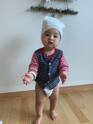 오브맘 밤 프리미엄 아기 기저귀 팬티형 밴드형 — 5점을 준 리뷰어가 2021년 1월 올린 사용 사진