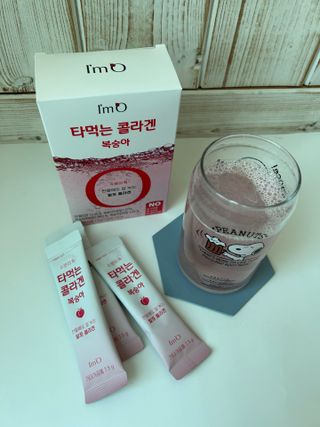 [음료수 대신 가능!]  빠르게 흡수되는 아임오 타먹는 콜라겐 1박스 — 5점을 준 리뷰어가 2023년 3월 올린 사용 사진