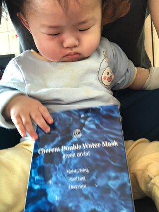 체르엠 그린 케비어 더블워터 마스크팩 5매입  2팩 — 5점을 준 리뷰어가 2021년 12월 올린 사용 사진