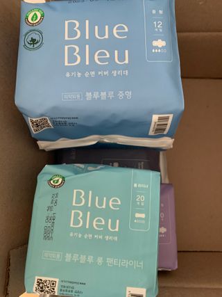 블루블루 유기농 순면 커버 생리대 — 5점을 준 리뷰어가 2021년 2월 올린 사용 사진
