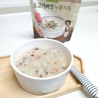 상하키친 소고기버섯 누룽지죽 / 들깨닭고기 누룽지죽 — 5점을 준 리뷰어가 2021년 10월 올린 사용 사진