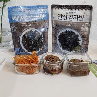 하나마이 [마마쿡] 전 청와대 천상현 셰프의 밑반찬  5종세트(소고기 장조림+연근조림+진미채+간장김자반+새우김자반) — 4점을 준 리뷰어가 2023년 4월 올린 사용 사진