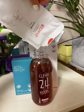클린24시간 1BOX(5포) + 전용보틀(500ml) — 5점을 준 리뷰어가 2023년 7월 올린 사용 사진