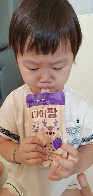 [몸엔용] 우리 아이 건강간식, 달콤한 녹용곤약젤리 디어팡 4종 — 5점을 준 리뷰어가 2021년 8월 올린 사용 사진