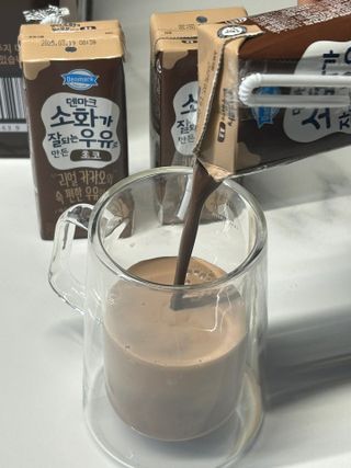 [구매평]덴마크 소화가 잘되는 우유로 만든 초코, 190ml, 24개 — 5점을 준 리뷰어가 2025년 2월 올린 사용 사진