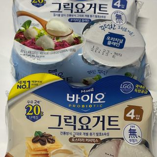 매일바이오 그릭요거트 오리지널 플레인 4개, 로스터리 커피믹스 4개 — 2점을 준 리뷰어가 2021년 12월 올린 사용 사진