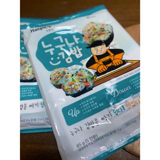 해풀잎 누구나 김밥*2ea [(혼합야채 35g *2ea,  김밥김 (10g, 2ea),  양념간장 (6g, 10ea), 참기름(5g, 4ea)] — 5점을 준 리뷰어가 2022년 7월 올린 사용 사진
