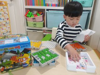 애니블록 뽀로로 퍼즐 스타터 — 5점을 준 리뷰어가 2021년 1월 올린 사용 사진