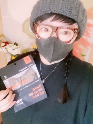 [케이퓨리] 케이퓨리 항균 구리마스크 15매 (대형/중형/키즈) — 5점을 준 리뷰어가 2022년 12월 올린 사용 사진