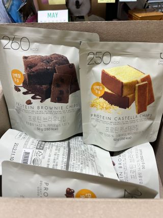 신상품) 딜라이트 프로젝트 프로틴  브라우니칩/ 카스테라칩 총 6EA — 5점을 준 리뷰어가 2022년 5월 올린 사용 사진