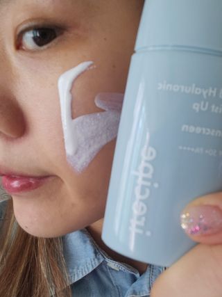 아이레시피 마일드 히알루로닉 모이스트 업 선스크린 SPF50+ PA++++ — 5점을 준 리뷰어가 2023년 6월 올린 사용 사진