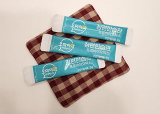[유산균] 오마이락 장편한습관 프로바이오틱스 30P — 4.5점을 준 리뷰어가 2022년 11월 올린 사용 사진