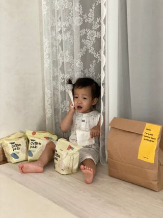 디어엘로디 오가닉 무표백 건티슈 — 4점을 준 리뷰어가 2022년 8월 올린 사용 사진