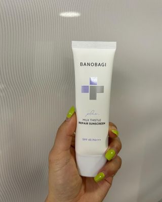 바노바기 코스메틱 바노바기 밀크씨슬 리페어 시카 선스크린 플러스 50ml — 5점을 준 리뷰어가 2023년 3월 올린 사용 사진