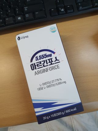 자연에온 아르긴포스 L-아르기닌 5555mg 스틱 15개입 1박스 — 3점을 준 리뷰어가 2021년 4월 올린 사용 사진