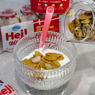 [구매평]덴마크 하이(Hej!) 브랜드 패키지(요구르트, 그릭요거트)only 로켓프레쉬 — 5점을 준 리뷰어가 2025년 4월 올린 사용 사진