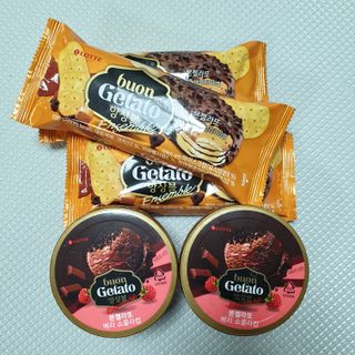 롯데제과 본젤라또 비스킷&바닐라카라멜바, 본젤라또 베리쇼콜라컵 — 4점을 준 리뷰어가 2021년 11월 올린 사용 사진