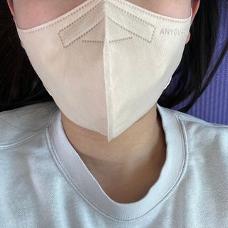 애니가드 셋업마스크 4컬러 각 10매입 [크리미베이지, 캐시미어로즈, 초콜렛브라운, 미드나잇네이비] — 5점을 준 리뷰어가 2022년 2월 올린 사용 사진