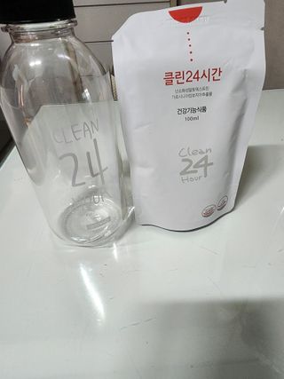 클린24시간 1BOX(5포) + 전용보틀(500ml) — 5점을 준 리뷰어가 2023년 8월 올린 사용 사진