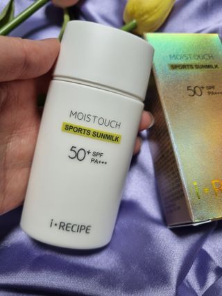 아이레시피 모이스트터치 스포츠 선밀크 50ml (SPF50+ PA+++) — 5점을 준 리뷰어가 2023년 6월 올린 사용 사진