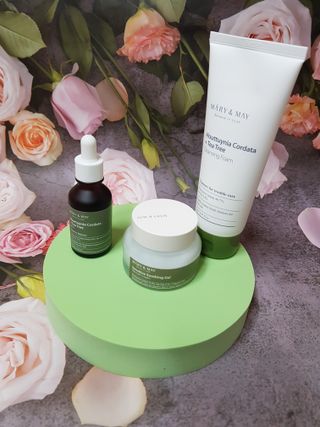 마리엔메이 센서티브 수딩 젤 크림 + 어성초 티트리 추출물 세럼 + 어성초 티트리 모공 클렌징 폼 — 5점을 준 리뷰어가 2021년 9월 올린 사용 사진