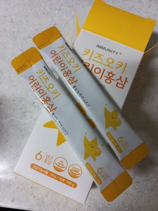 [이뮤니티플러스]우리아이 면역오키, 건강오키 _ 키즈오키 어린이홍삼 10포 1box — 5점을 준 리뷰어가 2022년 1월 올린 사용 사진