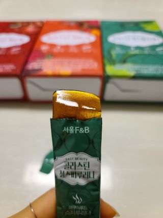 서울에프엔비 콜라스틴 3종 뷰티젤리스틱 45입 [ABC핏 15입 /  석류핏 15입 / 청스피루리나 15입] — 5점을 준 리뷰어가 2021년 9월 올린 사용 사진