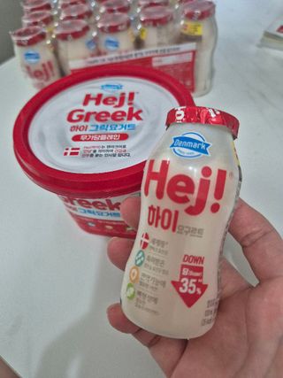덴마크 *[구매평]하이(Hej!) 브랜드 패키지(요구르트, 그릭요거트) — 5점을 준 리뷰어가 2025년 10월 올린 사용 사진