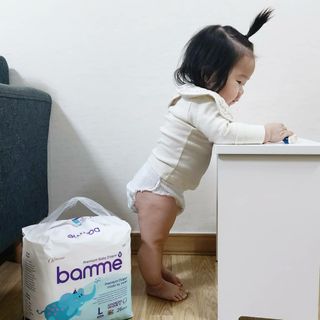 오브맘 밤 프리미엄 아기 기저귀 팬티형 밴드형 — 4점을 준 리뷰어가 2021년 1월 올린 사용 사진
