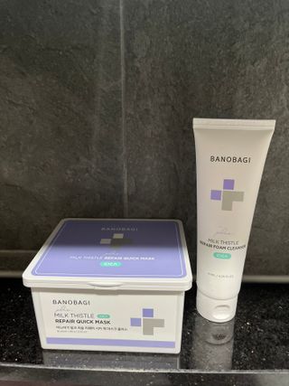 바노바기 코스메틱 바노바기 밀크씨슬 리페어 시카 폼 클렌저 플러스 120ml + 퀵 마스크 플러스 30매 — 5점을 준 리뷰어가 2023년 8월 올린 사용 사진