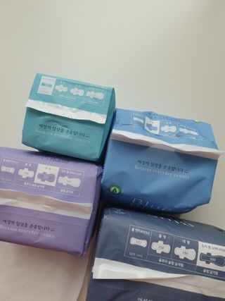 블루블루 유기농 순면 커버 생리대 — 5점을 준 리뷰어가 2021년 1월 올린 사용 사진