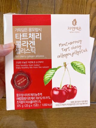 자연에온 가득담은 몽모랑시 타트체리 콜라겐 젤리스틱 — 5점을 준 리뷰어가 2020년 12월 올린 사용 사진