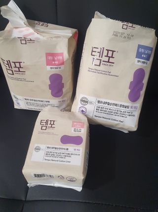 나우[템포] 템포 패드 내추럴 순면 생리대 SET(중형 슬림 + 대형 + 라이너) — 5점을 준 리뷰어가 2024년 5월 올린 사용 사진