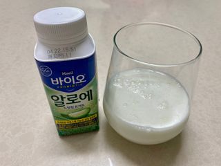 LIVE 매일바이오 알로에 드링킹 요거트 — 5점을 준 리뷰어가 2022년 4월 올린 사용 사진