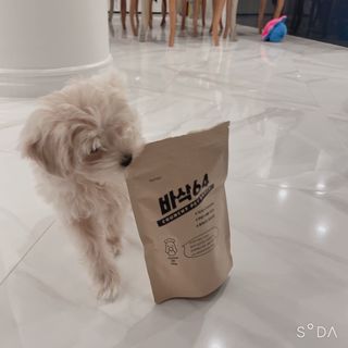 [보헤리] 국내산 강아지 육포간식 바삭 64 2종 — 4.5점을 준 리뷰어가 2022년 4월 올린 사용 사진