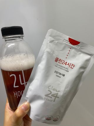 클린24시간 1BOX(5포) + 전용보틀(500ml) — 5점을 준 리뷰어가 2023년 8월 올린 사용 사진