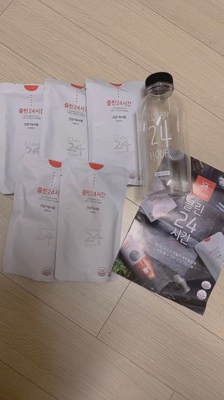 클린24시간 1BOX(5포) + 전용보틀(500ml) — 4점을 준 리뷰어가 2022년 8월 올린 사용 사진