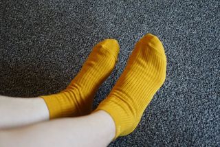 [사이즈가 있는 양말 필로이] 남/여 골지 발목 양말 4족 세트 남【S, M, L, XL】여【S, M, L】_컬러 랜덤 — 5점을 준 리뷰어가 2022년 6월 올린 사용 사진