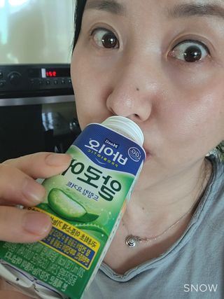 LIVE 매일바이오 알로에 드링킹 요거트 — 5점을 준 리뷰어가 2022년 4월 올린 사용 사진