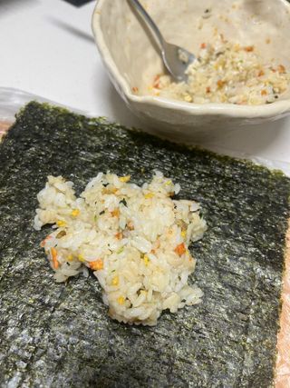 해풀잎 누구나 김밥*1ea [(혼합야채 35g *1ea,  김밥김 (5g, 5ea),  양념간장 (6g, 5ea), 참기름(5g, 2ea)] — 3.5점을 준 리뷰어가 2022년 7월 올린 사용 사진