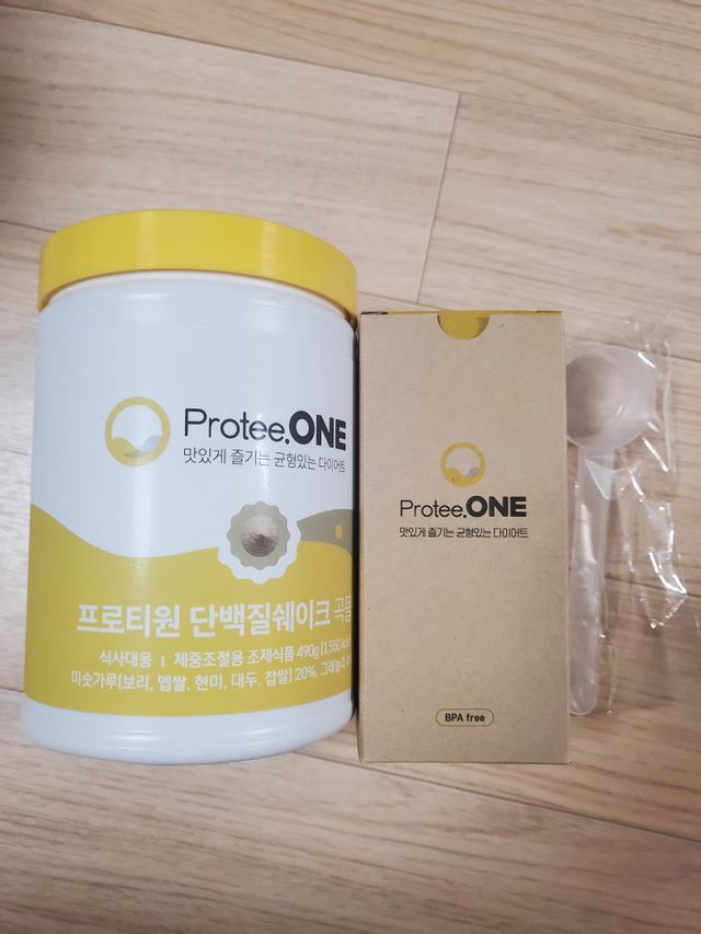 프로티원 단백질쉐이크 곡물맛 2주분 1통+보틀 리뷰 사진