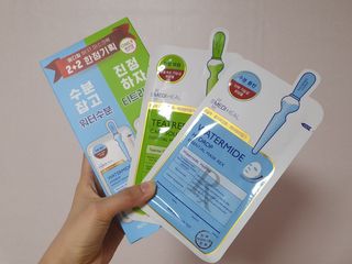 메디힐 올리브영 1등 마스크팩 워터마이드팩 2매 + 티트리팩 2매 기획세트 — 5점을 준 리뷰어가 2021년 3월 올린 사용 사진