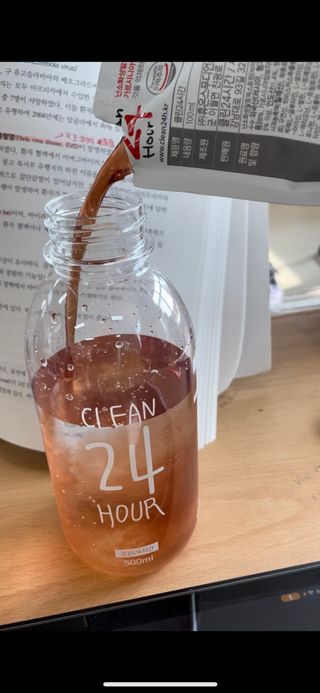 클린24시간 1BOX(5포) + 전용보틀(500ml) — 5점을 준 리뷰어가 2022년 10월 올린 사용 사진